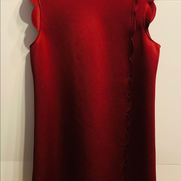 Ted Baker Trendy Scallop Overlay Dress in Maroon - Size 4 US 10 - Picture 7 of 9